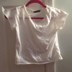 Brandy Melville white cropped t shirt